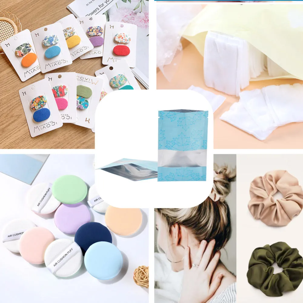 1 Bag 120Pcs 6 Colors Plastic Zip Lock Storage Bag, Self Seal Bag, Top Seal, Matt with Maple Leaf Pattern, Mixed Color, 12x8x0.2cm, 20pcs/color