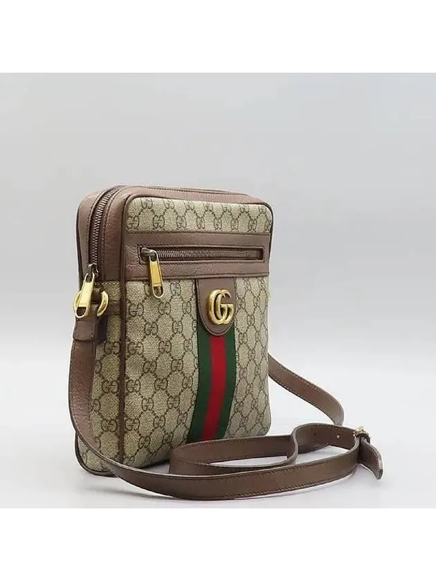 547926 GG Logo PVC Beige Ebony Supreme Canvas Ophidia Messenger Cross Bag