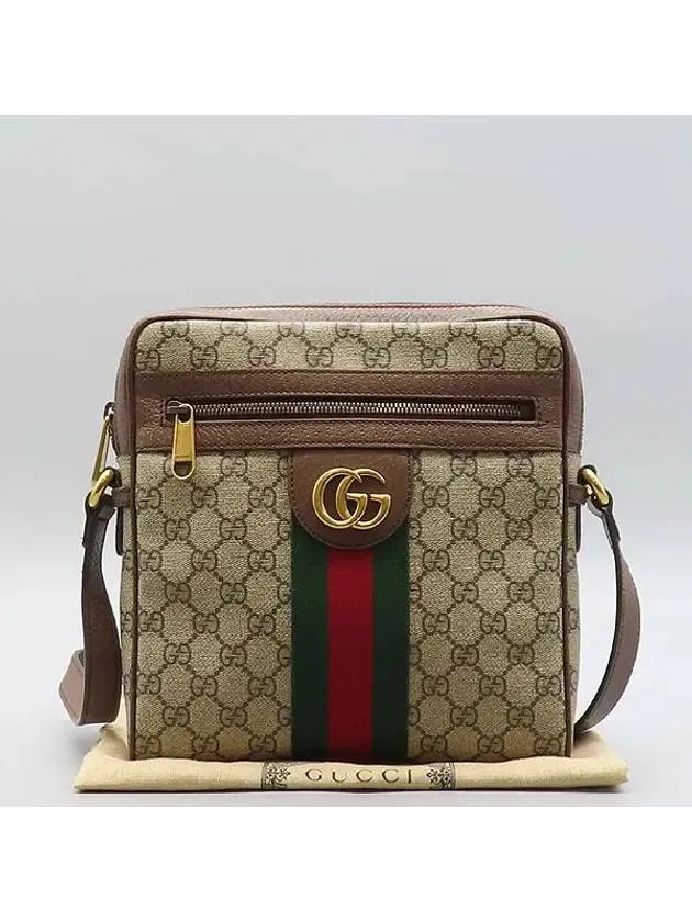 547926 GG Logo PVC Beige Ebony Supreme Canvas Ophidia Messenger Cross Bag