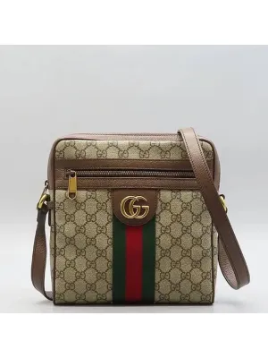 547926 GG Logo PVC Beige Ebony Supreme Canvas Ophidia Messenger Cross Bag