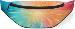 Abstract Pattern Rainbow Fanny Packs for Women Men Cross Body Purse Waterproof Sports Waist Bag Pack Belt Bag for Travel Hiking Running Cycling