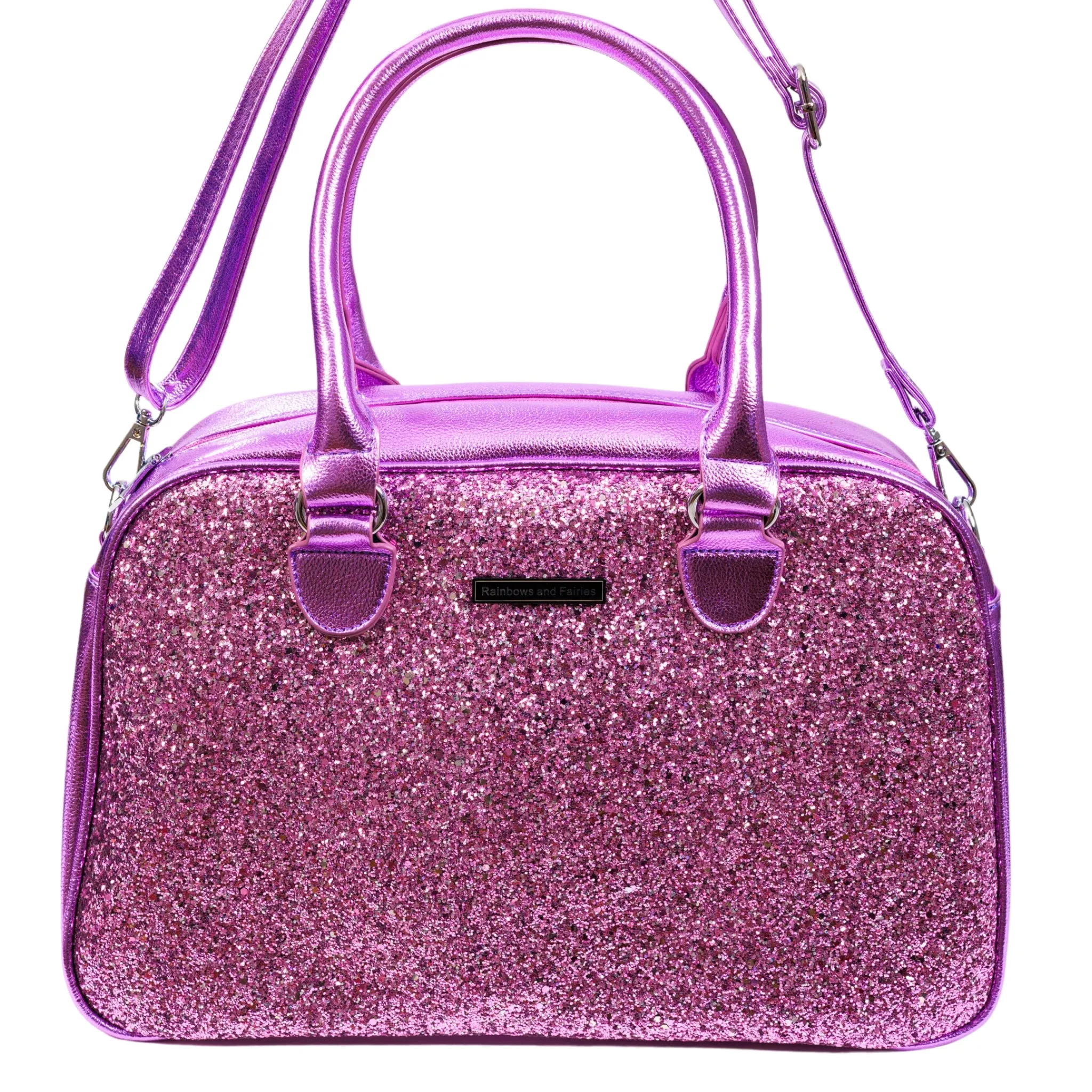 Amethyst Glitter Bowler Bag