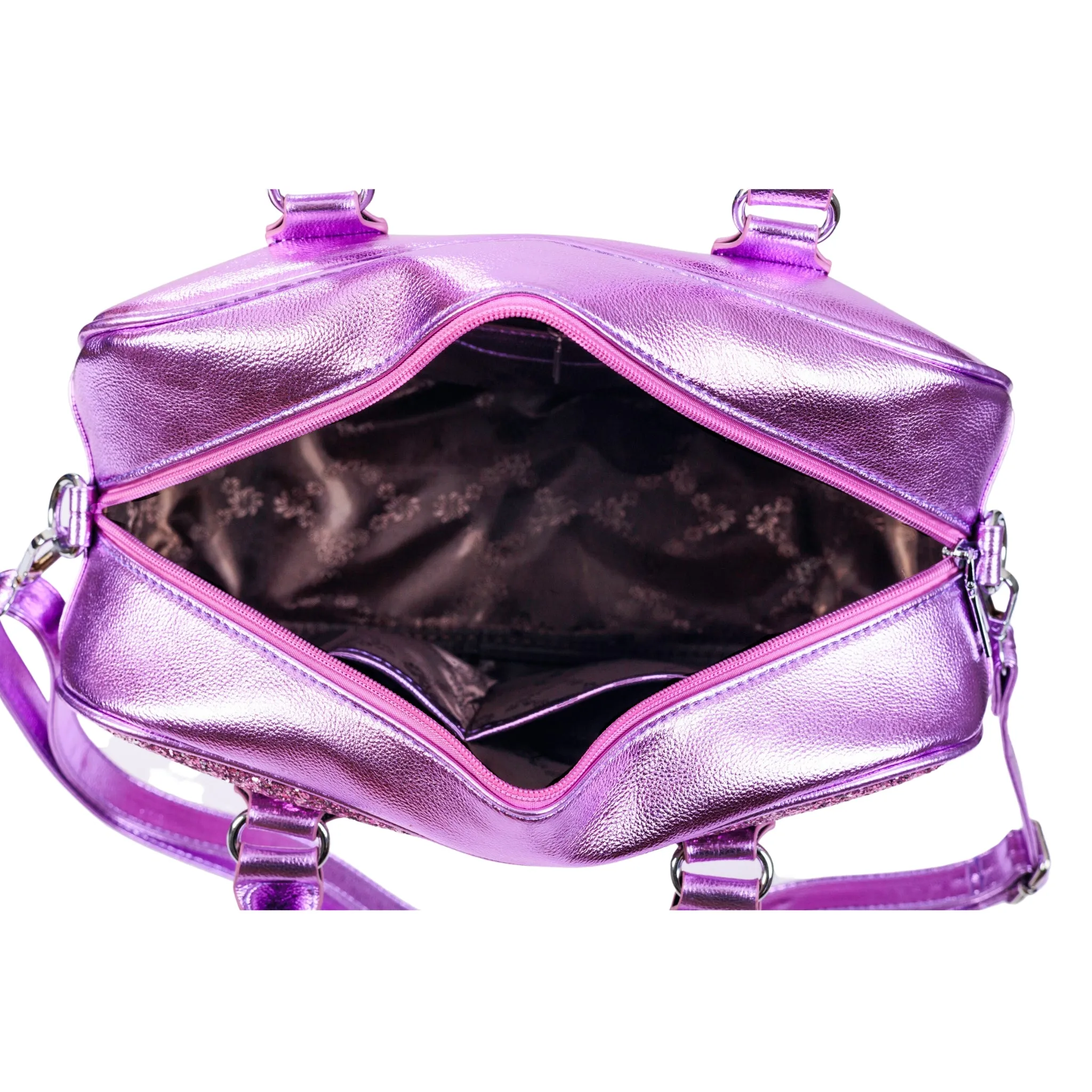 Amethyst Glitter Bowler Bag