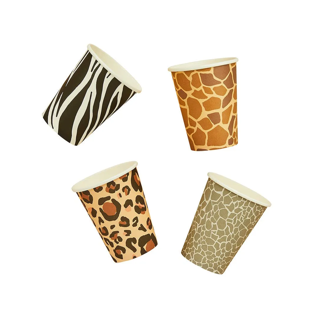 Animal Print Paper Cups 8 Pack