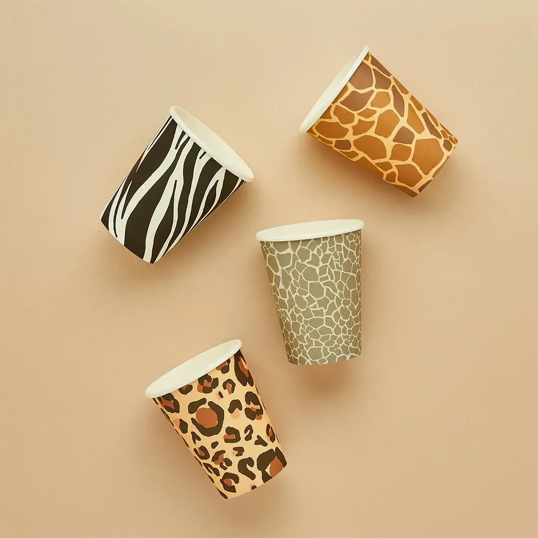 Animal Print Paper Cups 8 Pack