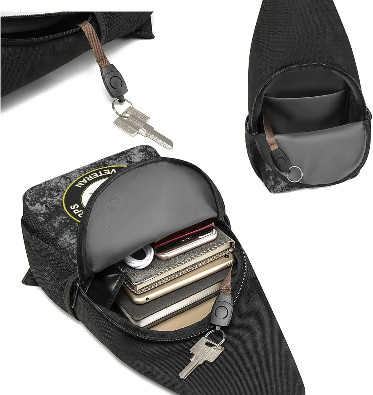 Army Signal Corps Veteran Sling Bag Crossbody Backpack Shoulder Casual Daypack Bags for Men
