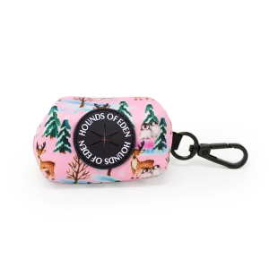 Aurora Nights - Pink Penguin Design Poop Bag Holder
