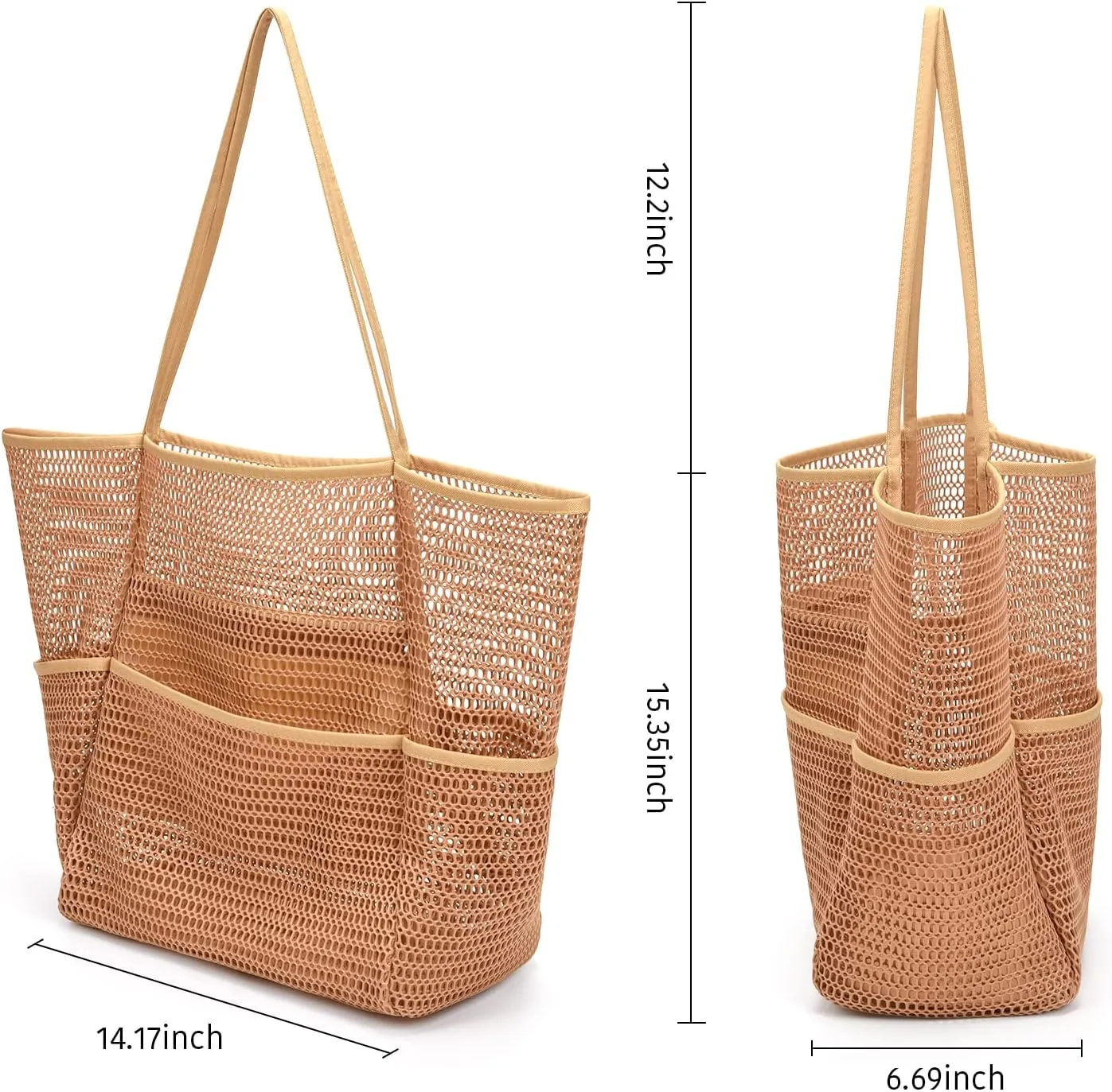 Beach Bag - Mesh Tote Bag Beach Vacation Clothes for Women Pool Bag for Travel Pool Family Cruise Essentials 2025