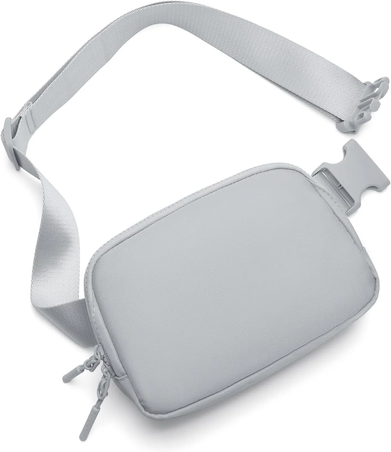 Belt Bag Fanny Pack Crossbody Bags for Women Two-Way Zip Closure Fashion Waist Packs with Adjustable Strap Teen Girl Gifts Trendy Stuff Gifts for Women Teenage Girls (Grey)