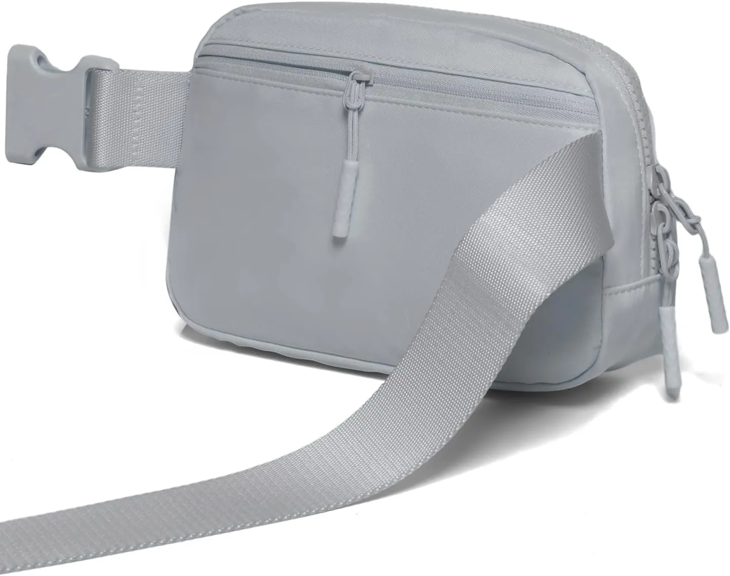 Belt Bag Fanny Pack Crossbody Bags for Women Two-Way Zip Closure Fashion Waist Packs with Adjustable Strap Teen Girl Gifts Trendy Stuff Gifts for Women Teenage Girls (Grey)