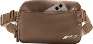 Belt Bag for Women Crossbody Fanny Pack Water Resistant Waist Bags Adjustable Strap for Outdoor Running Travel Workout Brown