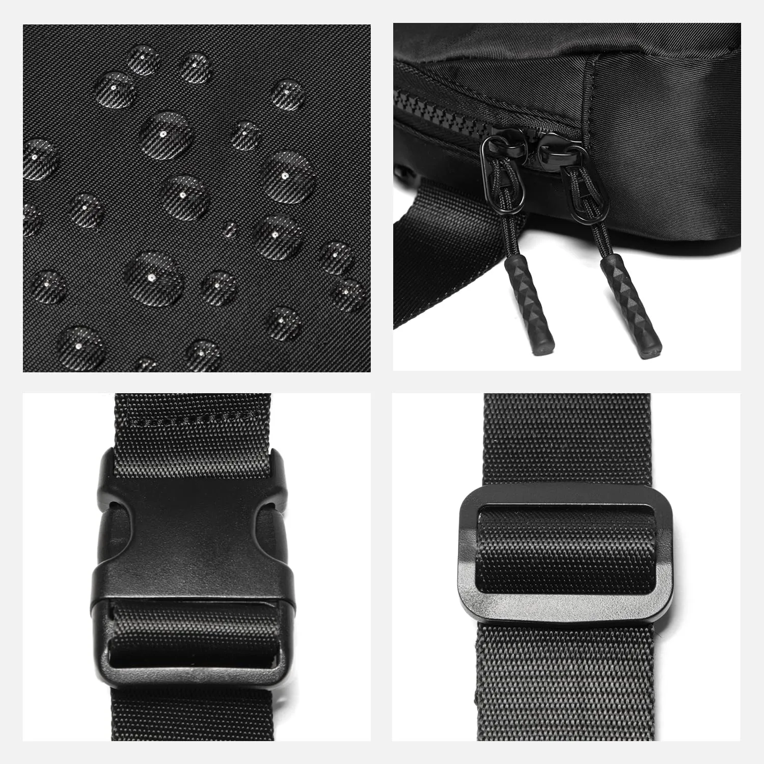 Belt Bag for Women Fanny Pack Crossbody Bags for Women Two-Way Zip Closure Fashion Waist Packs with Adjustable Strap Teen Girl Gifts Trendy Stuff Gifts for Women Teenage Girls (Black)