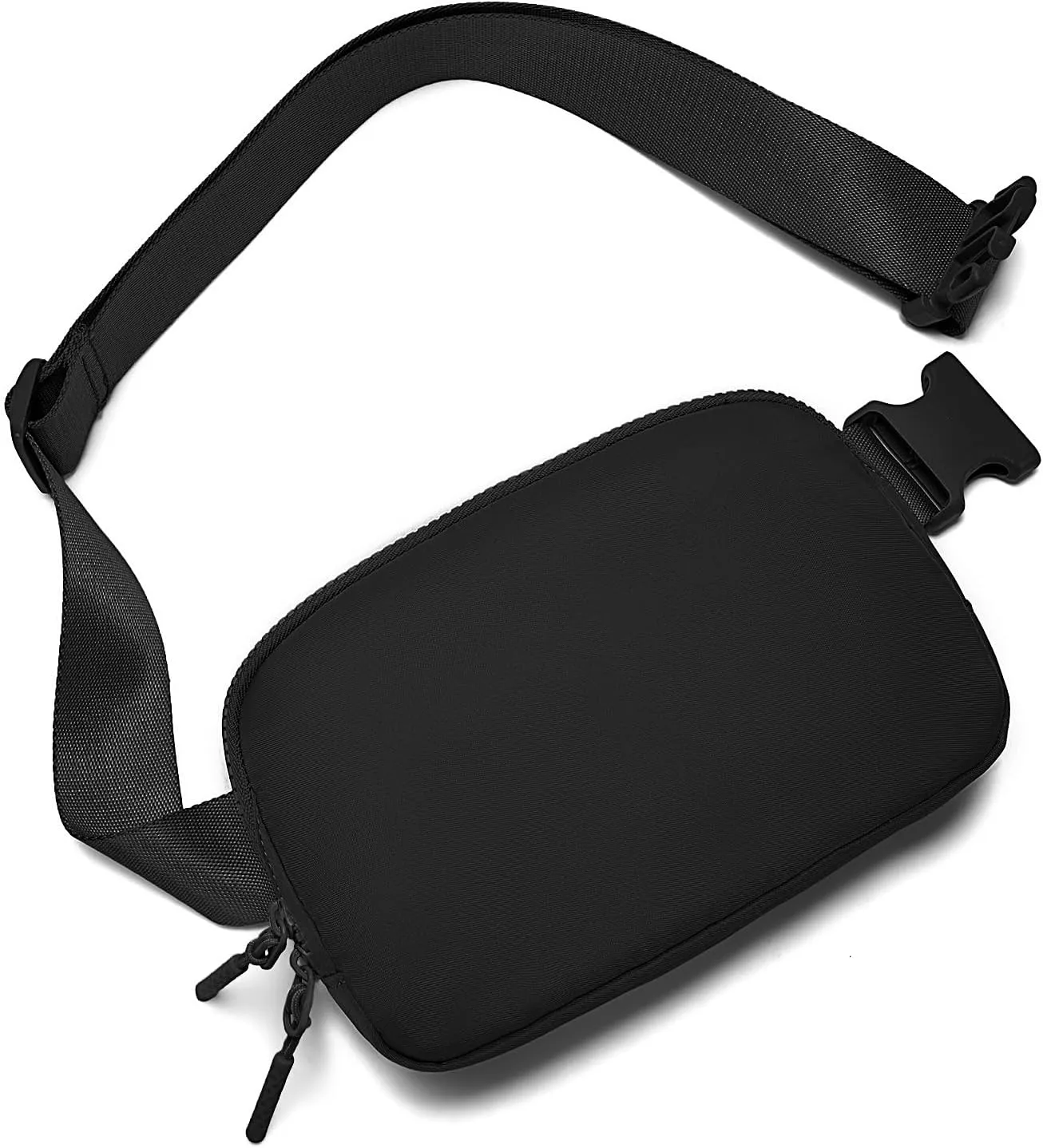 Belt Bag for Women Fanny Pack Crossbody Bags for Women Two-Way Zip Closure Fashion Waist Packs with Adjustable Strap Teen Girl Gifts Trendy Stuff Gifts for Women Teenage Girls (Black)