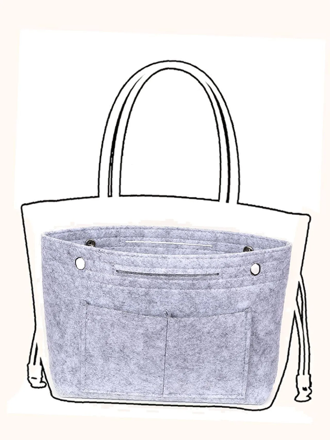 binfenxie - Minimalist Bag Insert  - Women Tote Bags
