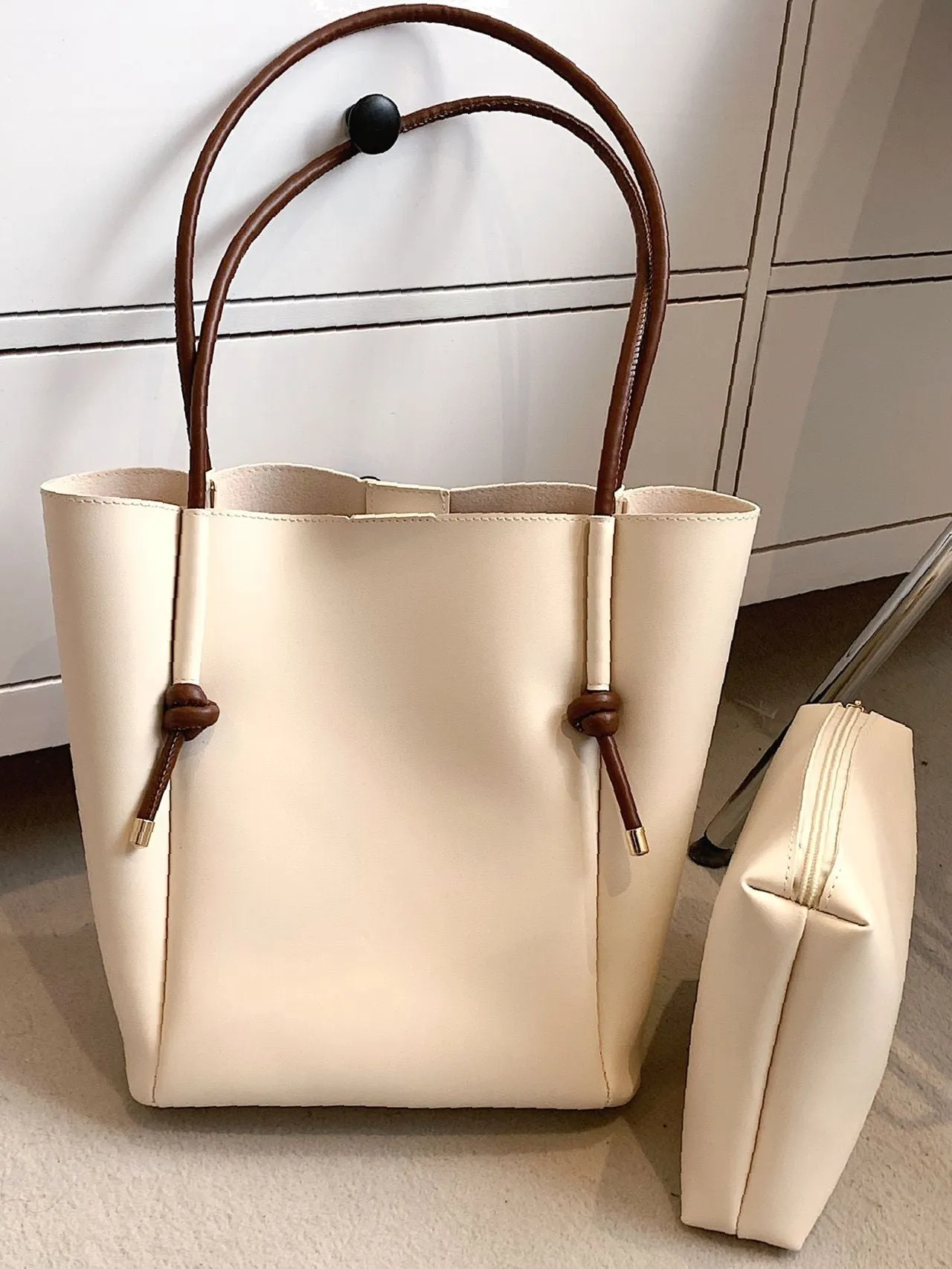 binfenxie - Minimalist Knot Decor Tote Bag  - Women Tote Bags