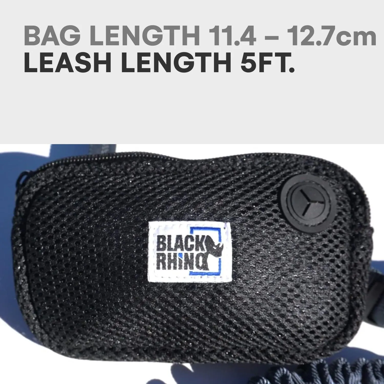 Black Rhino - Premium Hands Free Dog Leash for Running Walking Jogging & Hiking - Adjustable Length Dual Handle Bungee Leash Medium  Large Dogs Neoprene Padded Handles - Running Pouch Included Aqua