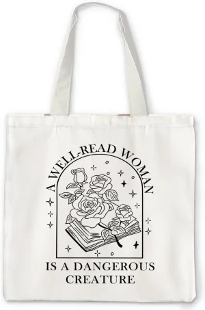 Book Lovers Canvas Tote Bag, Librarian Reading Reusable Bag, Book Tote Bag Gifts