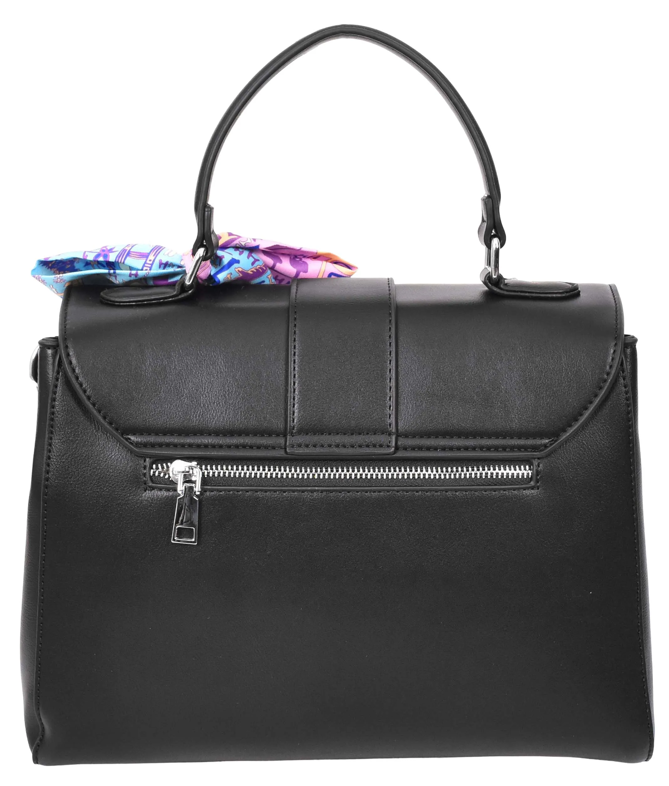 Brielle Women's Faux Leather Classic Satchel Style Handbag Black
