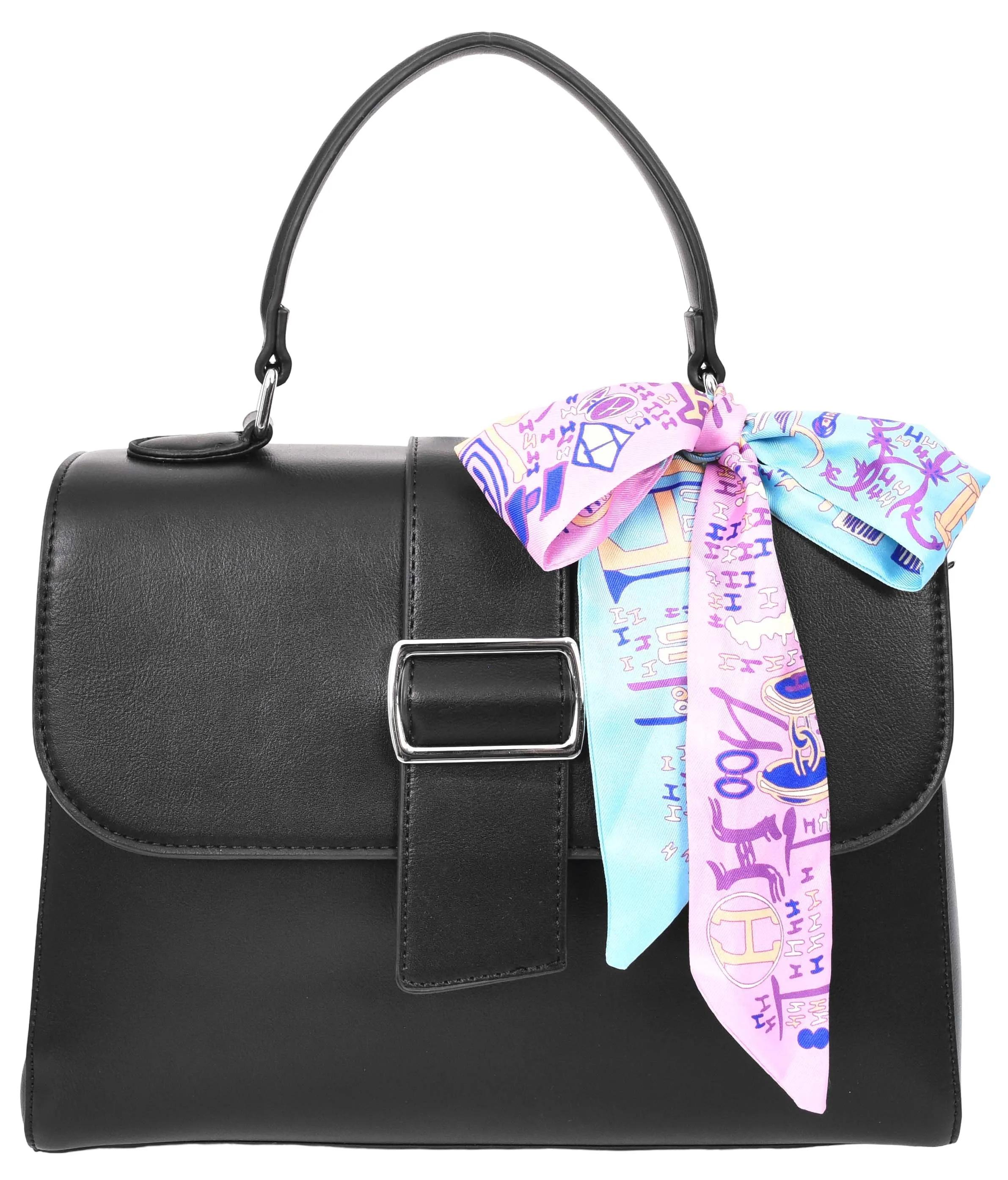 Brielle Women's Faux Leather Classic Satchel Style Handbag Black