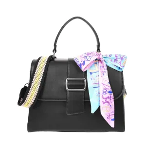 Brielle Women's Faux Leather Classic Satchel Style Handbag Black