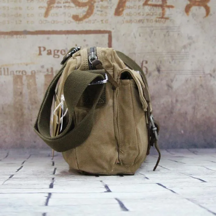Canvas Mens Khaki Vertical Postman Bag Canvas Black Messenger Bag Courier Bags For Men