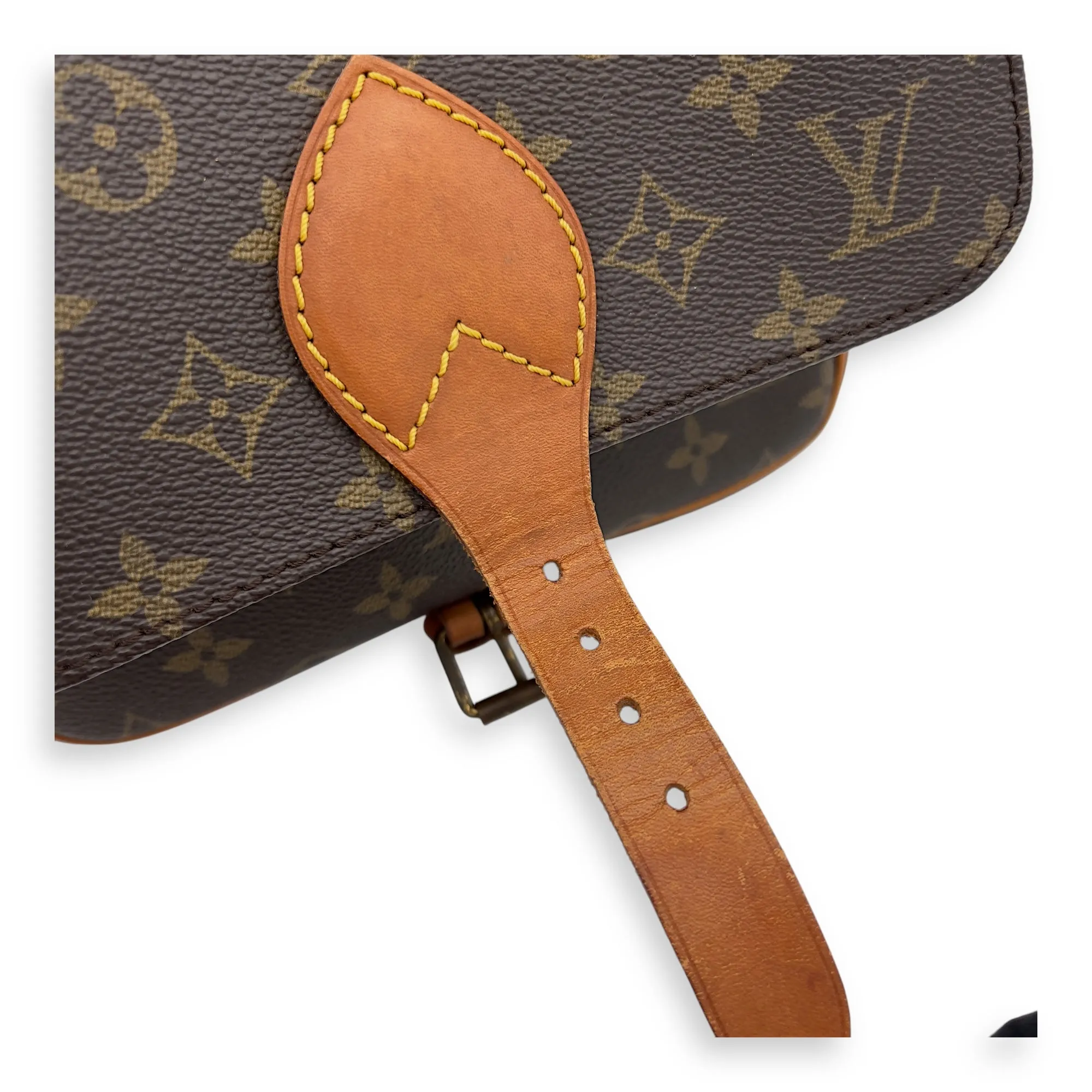 Cartesiere Crossbody Bag Brown in Monogram Coated Canvas, Gold hardware