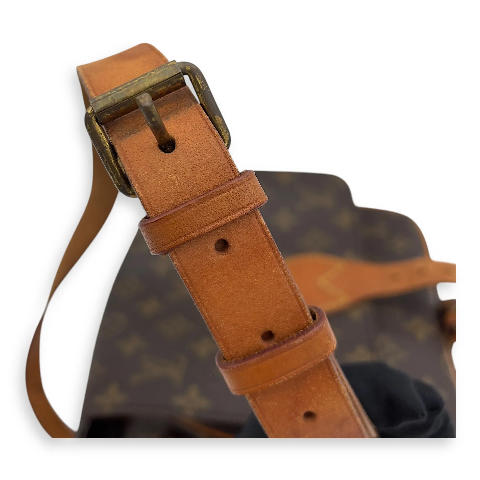 Cartesiere Crossbody Bag Brown in Monogram Coated Canvas, Gold hardware