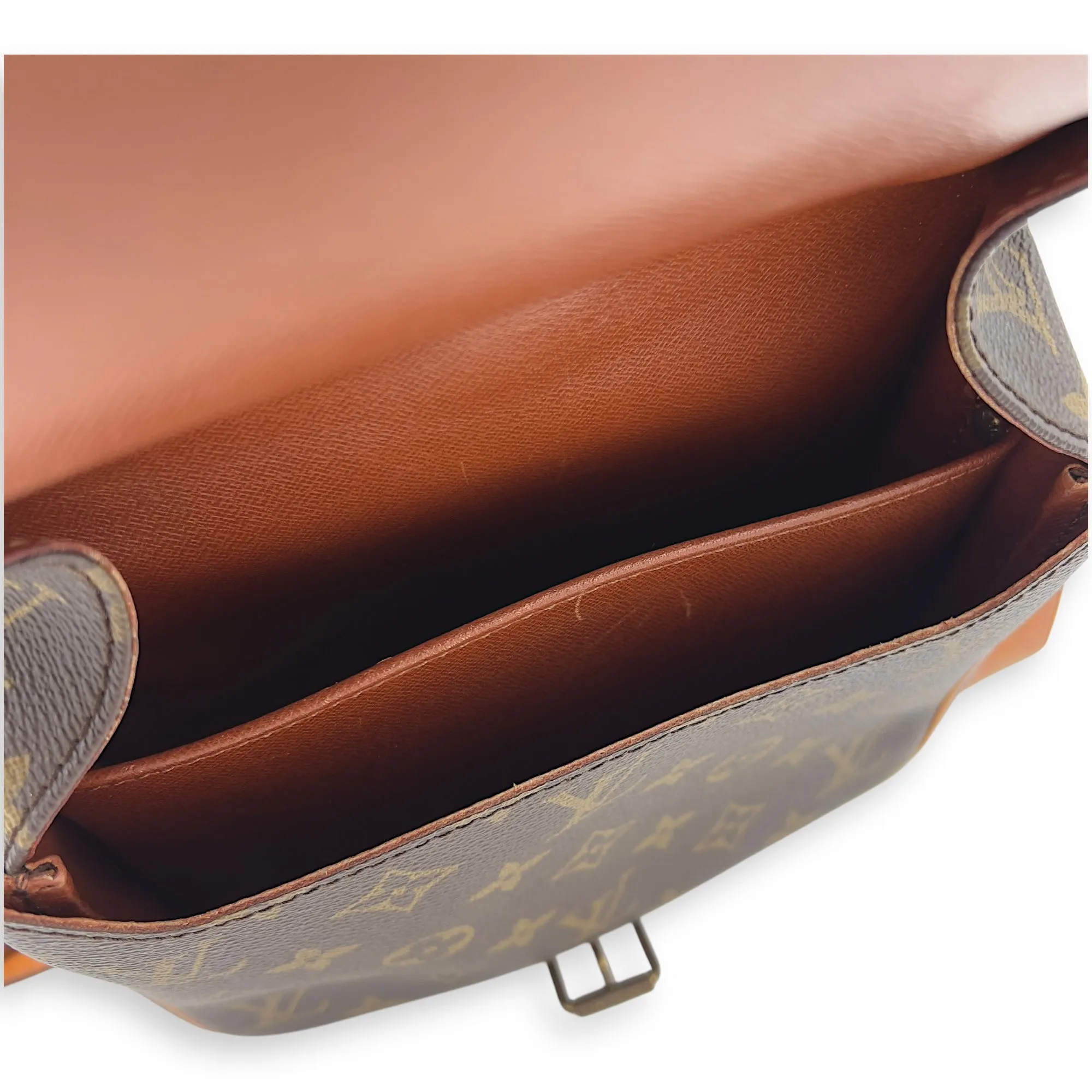 Cartesiere Crossbody Bag Brown in Monogram Coated Canvas, Gold hardware