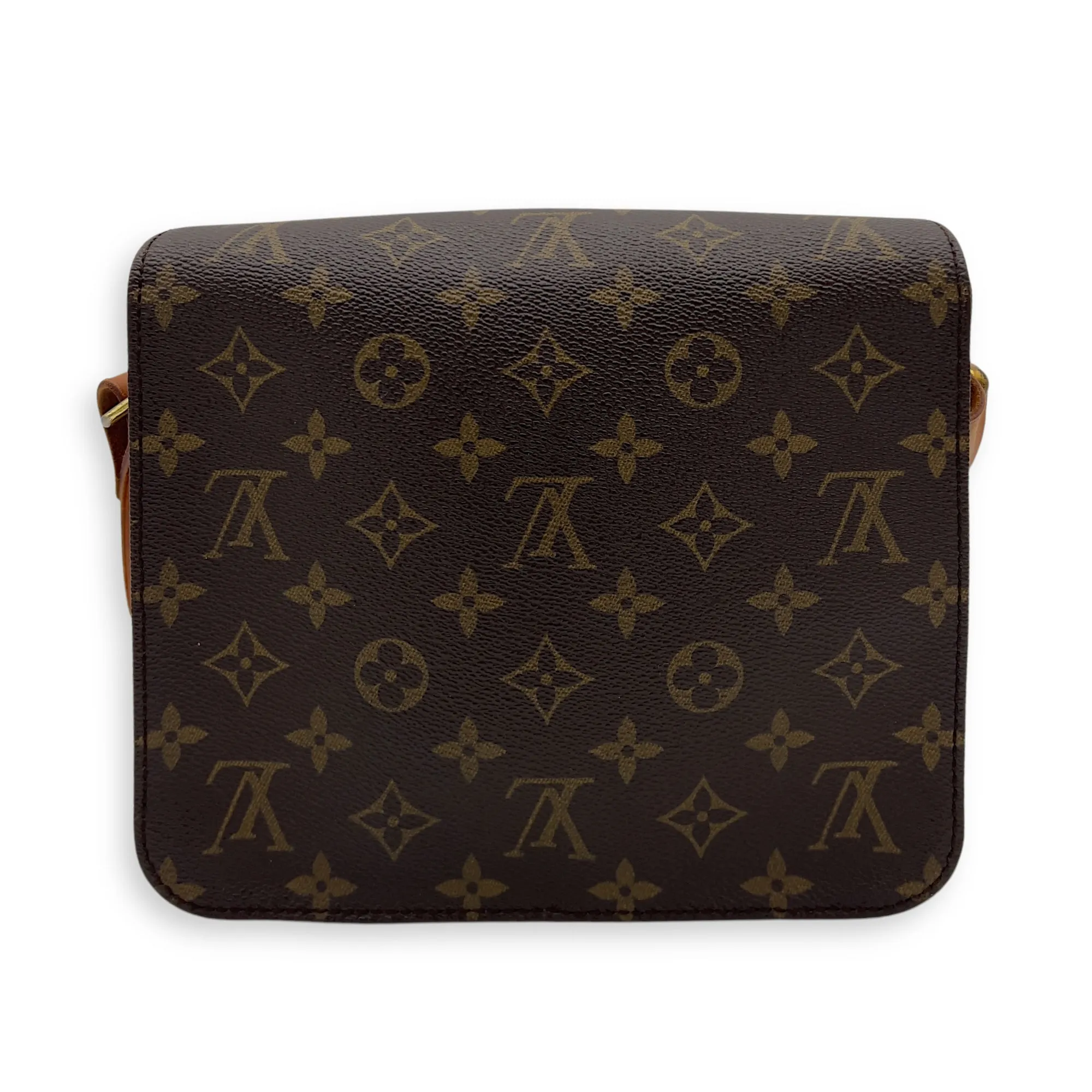 Cartesiere Crossbody Bag Brown in Monogram Coated Canvas, Gold hardware