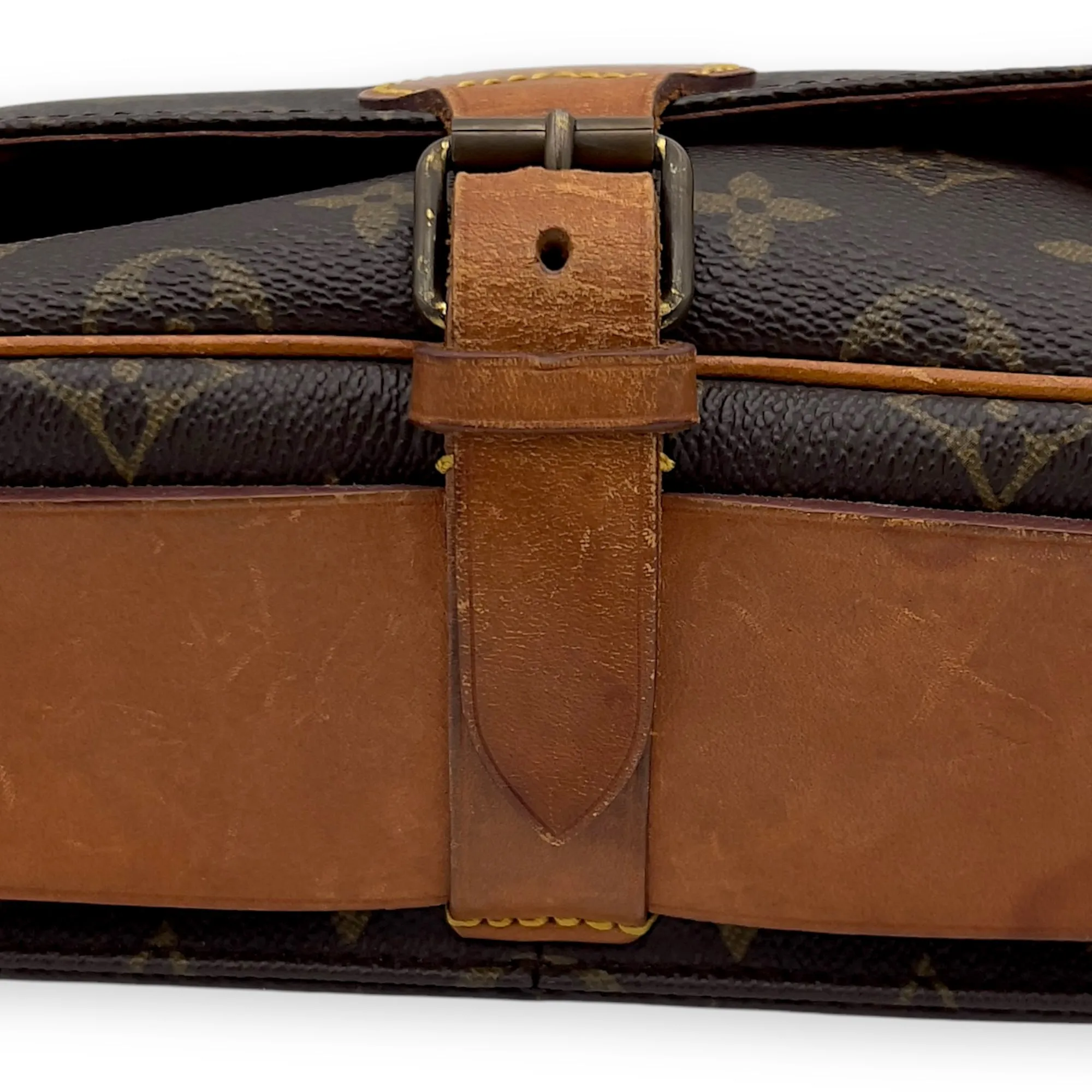 Cartesiere Crossbody Bag Brown in Monogram Coated Canvas, Gold hardware