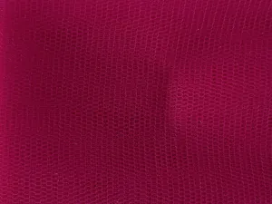 Cherry Red Plain Net Fabric