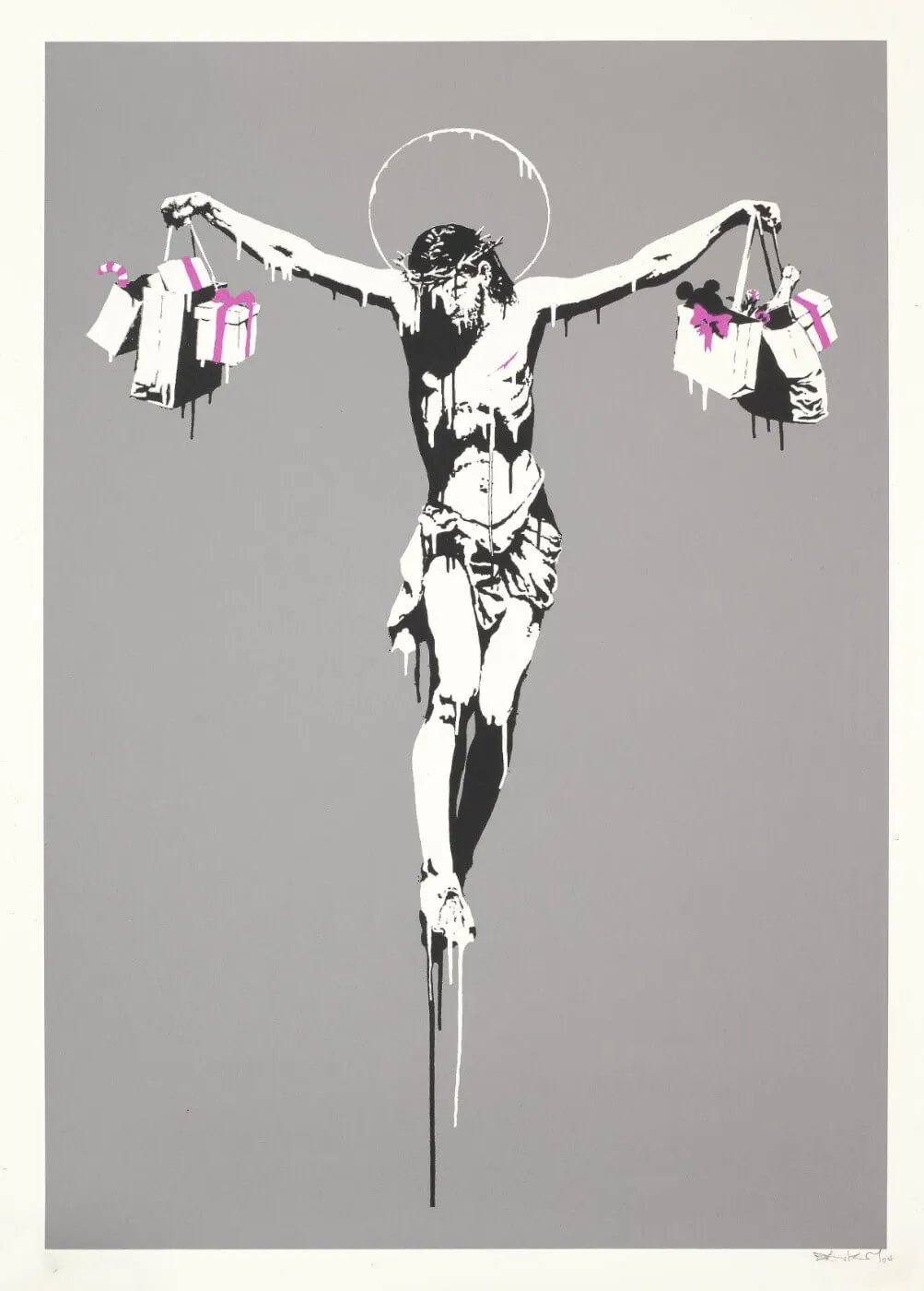 Christ with Shopping Bags - Banksy - Canvas Prints