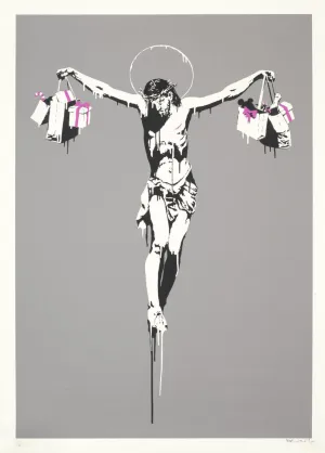 Christ with Shopping Bags - Banksy - Canvas Prints