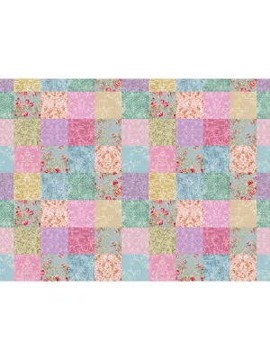 Colorful Patchwork Quilt Cake Smash Photography Backdrop