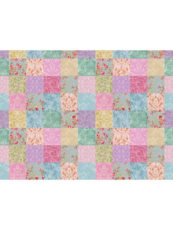 Colorful Patchwork Quilt Cake Smash Photography Backdrop