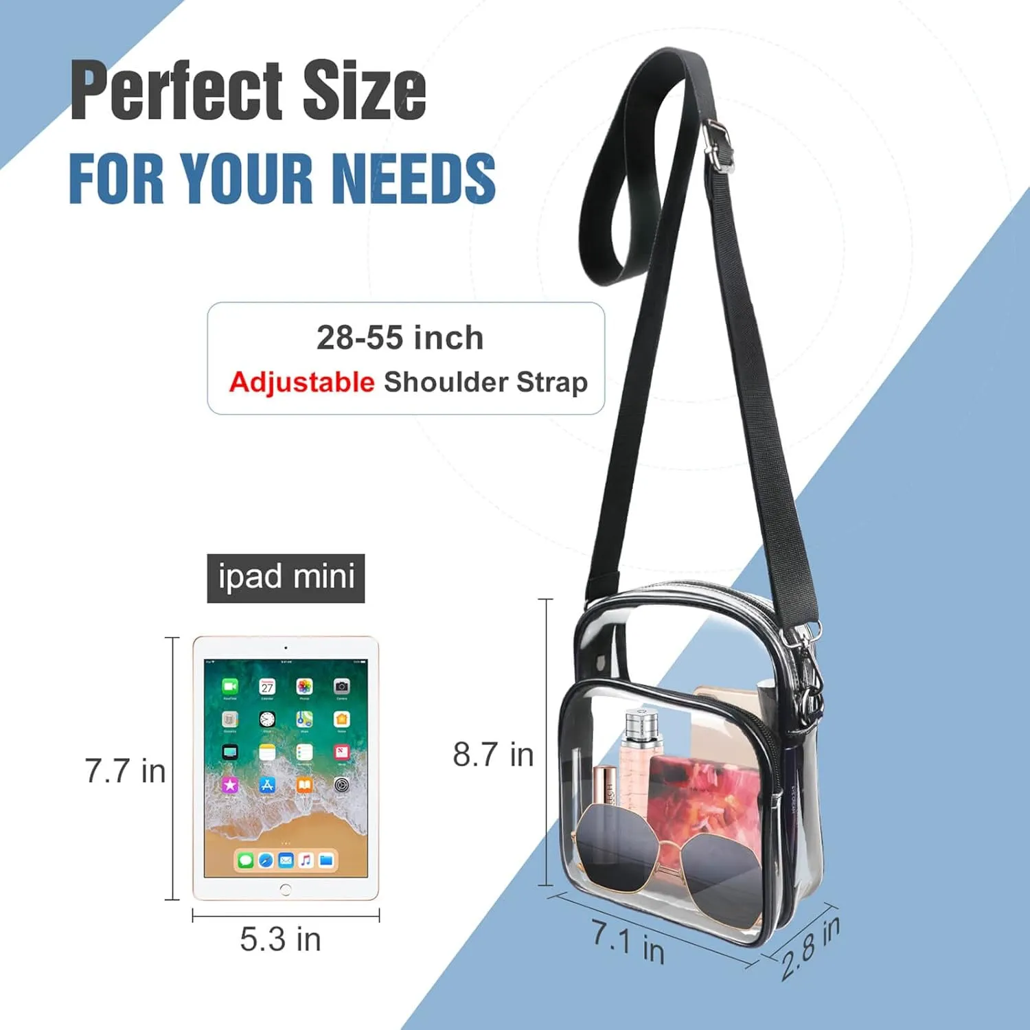 COROMAY Clear Purse for Women, Clear Bag Stadium Approved, Transparent Crossbody Bag