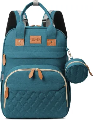 Diaper Bag Backpack, Large Diaper Bag with Changing Station, Baby Bag, New Mom Gifts, Lightweight Waterproof Unisex Diaper Bag with Insulated Pockets and USB Charging Port, Cyan