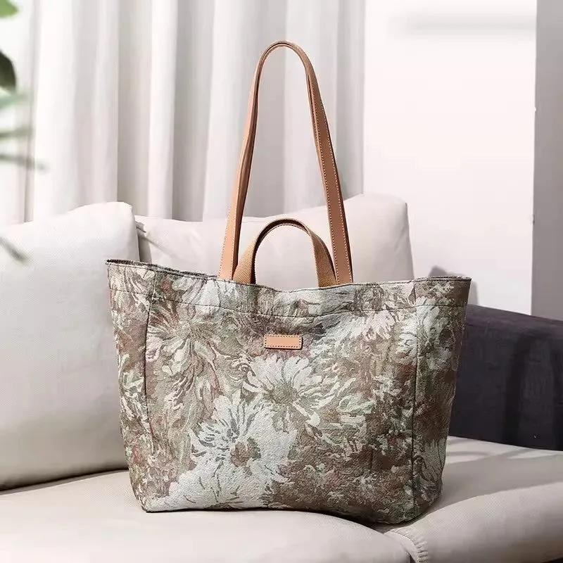 Ethnic Style Womens Stylish Canvas Handbag Canvas Shopping Bags