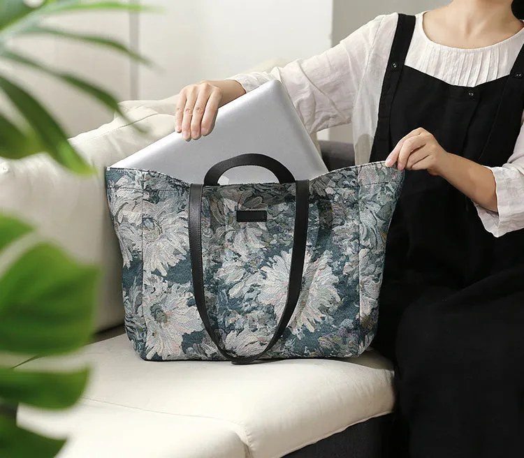 Ethnic Style Womens Stylish Canvas Handbag Canvas Shopping Bags