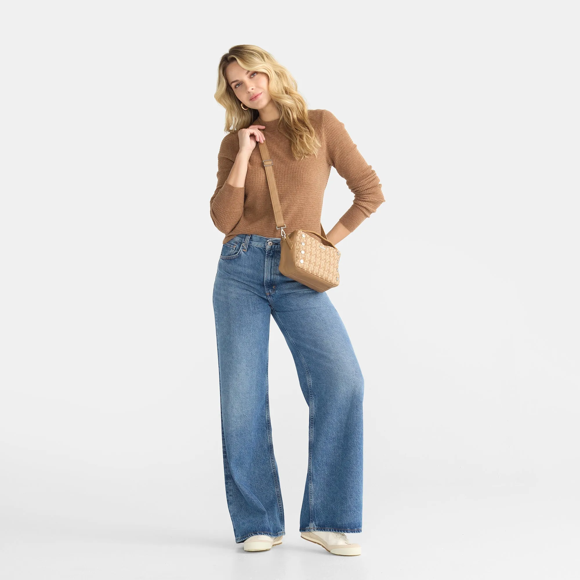 Evan Crossbody | Carpenter's Weave/Brushed Silver | Sml