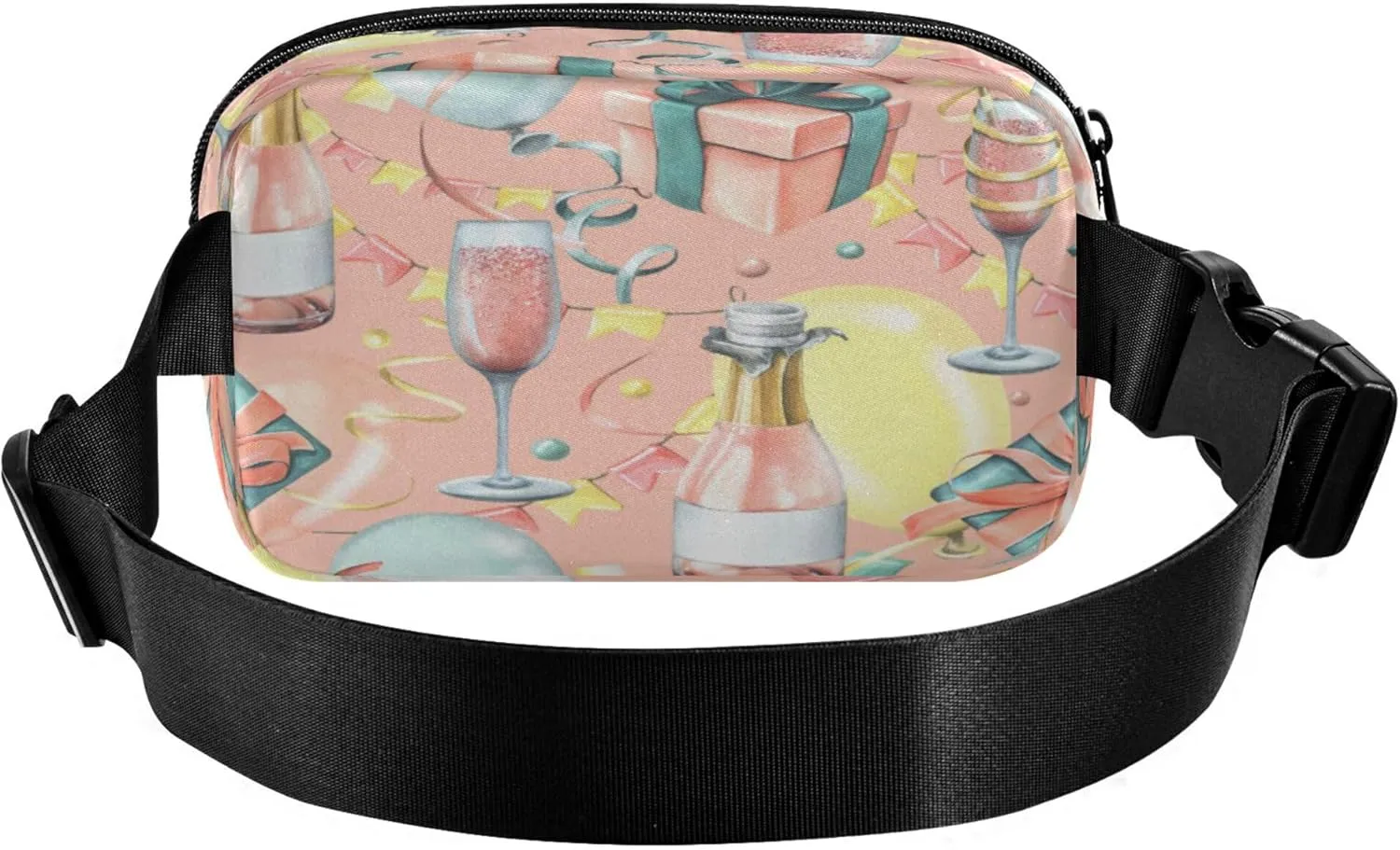 Exnundod Fanny Waist Packs Celebration Wine Theme Running Hiking Waist Pack Fashionable Zipper Belt Bag for Workout Traveling