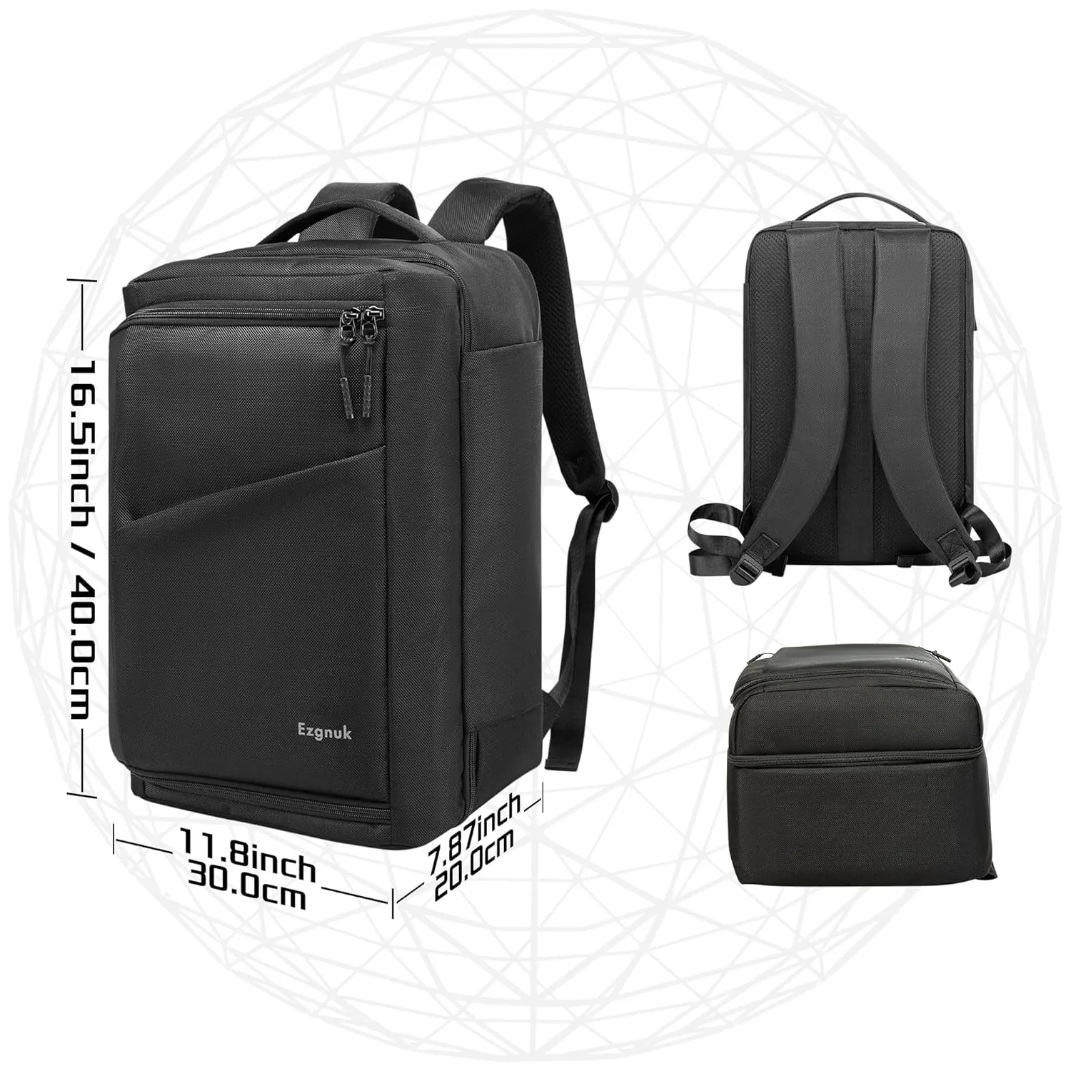Ezgnuk Game Backpack for PS5 Console, Protective Travel Carrying Case, Large Capacity Storage Bag with Zippered Pocket for PlayStation 5, Laptop, Headphones, Game Discs and Accessories