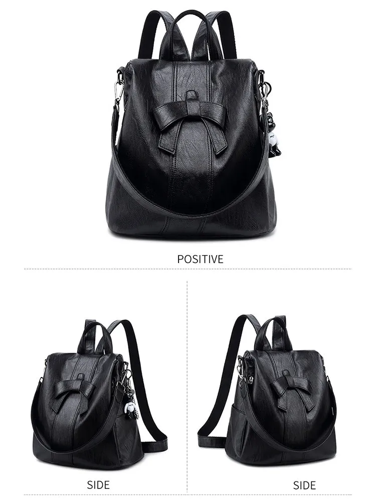 Fashion Multi-purpose Cute Bow Travel PU Backpacks