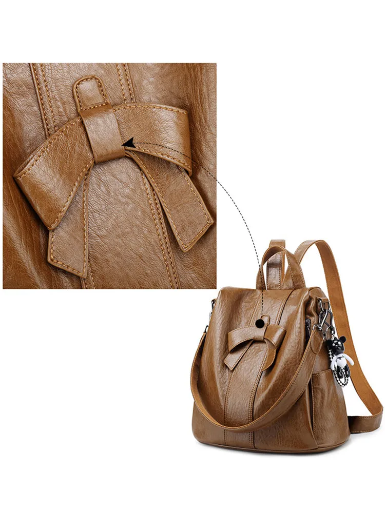 Fashion Multi-purpose Cute Bow Travel PU Backpacks