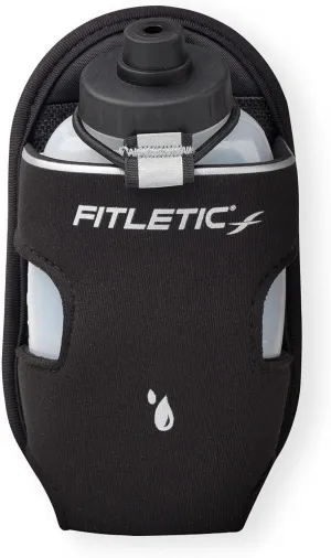 Fitletic 8-ounce Sport Water Bottle with Holster Attachable to Belts. No-Bite Cap Quick Hydration for Daily Running, Marathon, Triathlon, Ironman Race