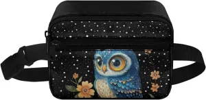 FOR U DESIGNS Girl Fanny Pack with Adjustable Strap for Running Hiking Workout Travel Belt Bag Fashion Waist Packs Owl Print Hip Bag Purse