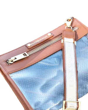 Front Row Clear Crossbody Bag in Tan