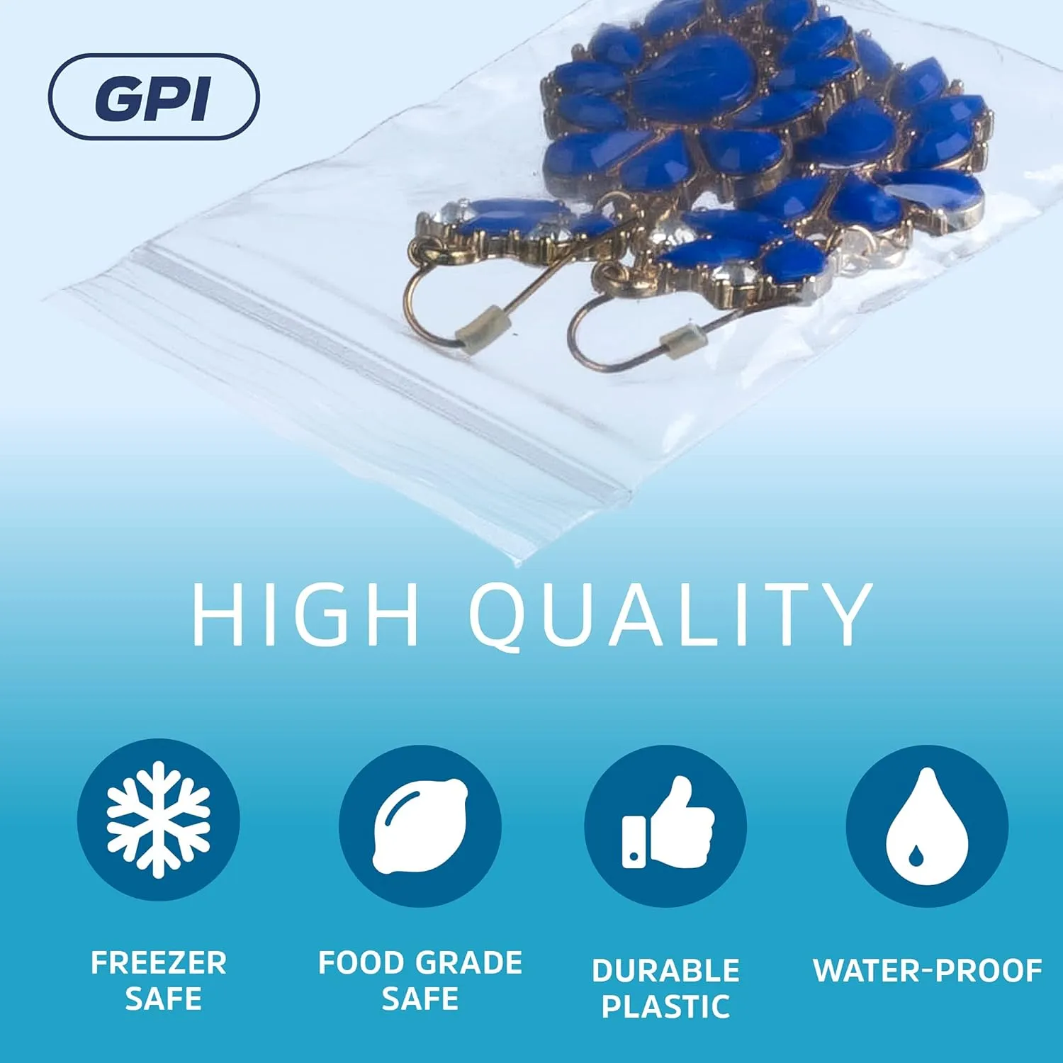 GPI- Clear Plastic Reclosable Zip Poly Bags, Case of 100, 2 Mil Thick, 2 Inch x 3 Inch, For Travel, Storage, Shipping