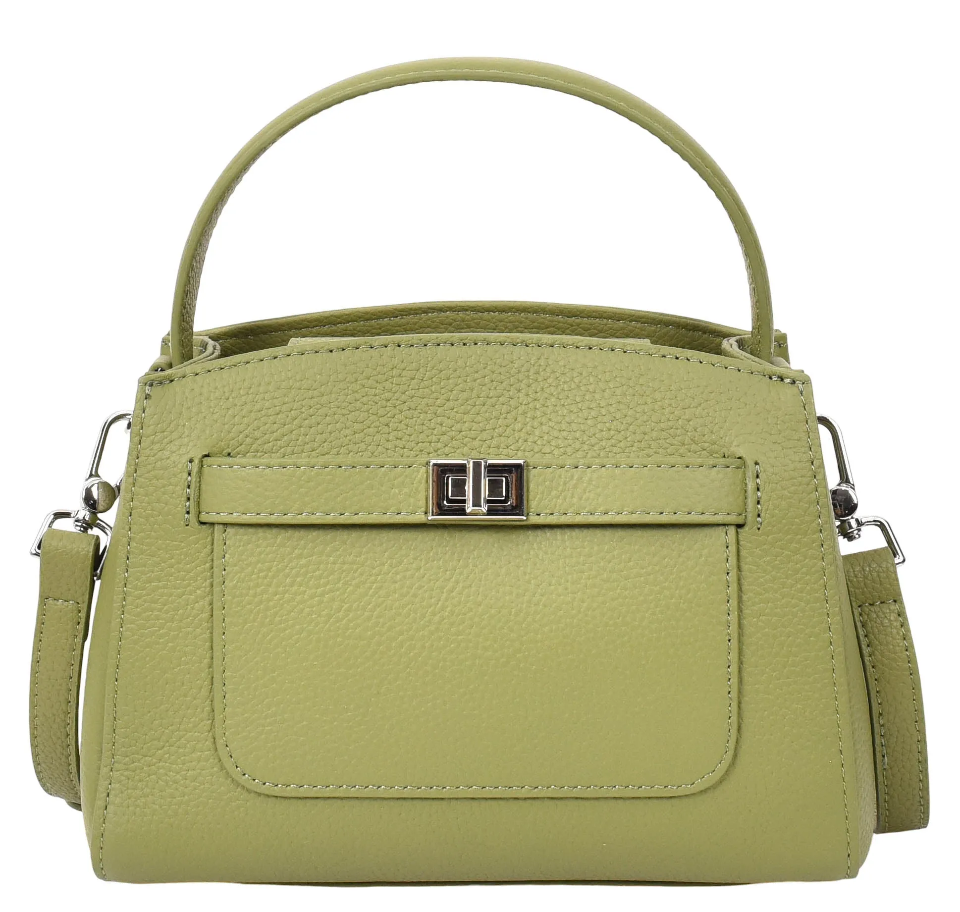 Halifax Women Small Leather Top Handle Shoulder Handbag  Olive