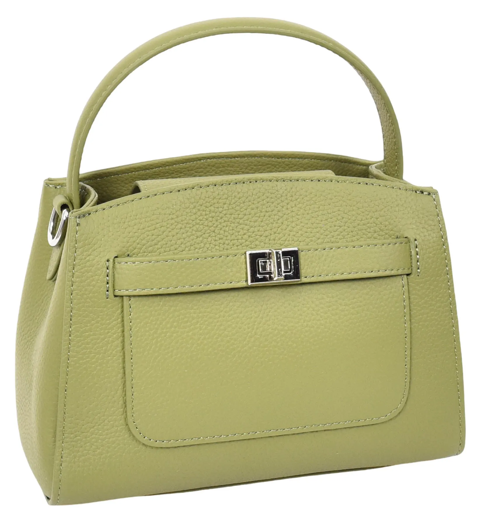 Halifax Women Small Leather Top Handle Shoulder Handbag  Olive